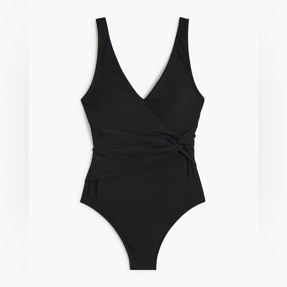 J. Crew Factory V-Neck Knotted One-Piece Swimsuit